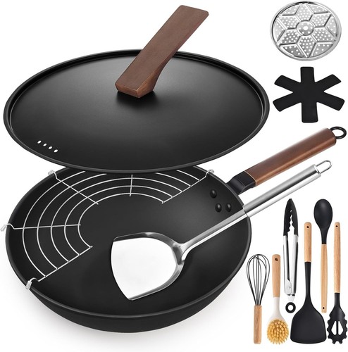 Aosion carbon steel wok - aosion, 13''
