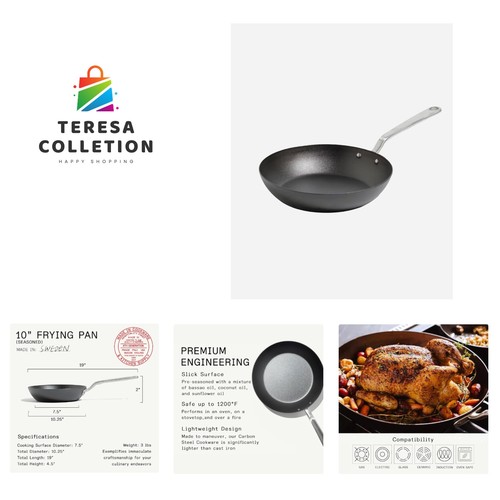 Cookware seasoned carbon - cookware, 10"